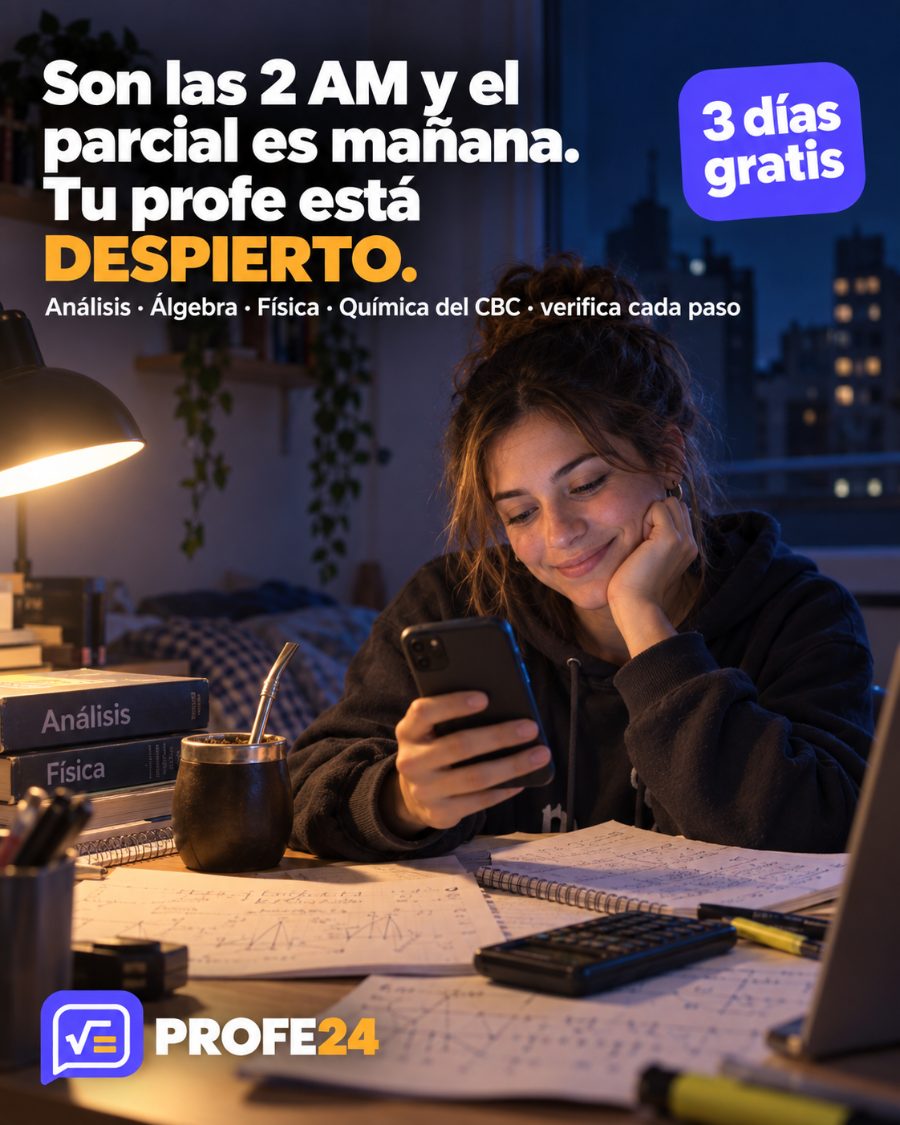 Una estudiante a las 2 AM con apuntes de Física: tu profe está despierto